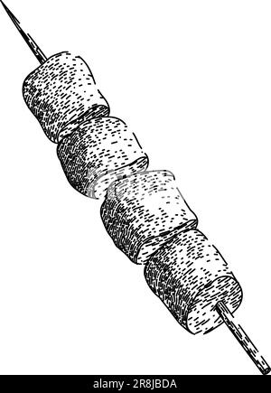 beef skewered food sketch hand drawn vector Stock Vector Image & Art ...