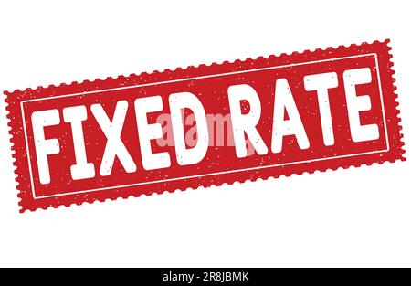 Fixed rate grunge rubber stamp on white background, vector illustration Stock Vector