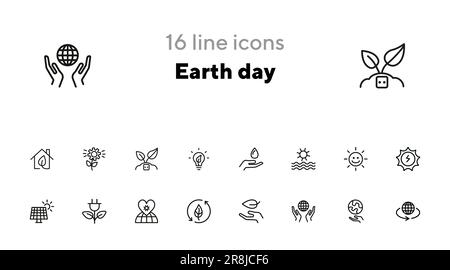 Earth day icon set Stock Vector