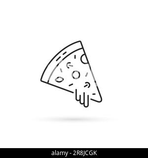 pizza slice like thin line icon Stock Vector