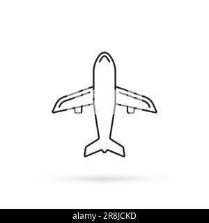 simple thin line plane black icon Stock Vector
