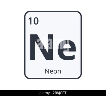 Neon Chemical Element Graphic for Science Designs. Stock Vector