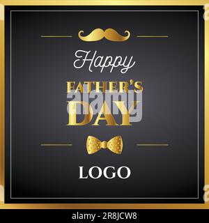 Happy Father's Day Greeting Card Typography Golden Vector Design. Stock Vector