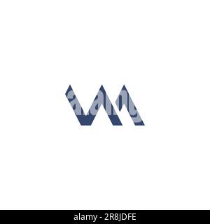 VM Logo Concept. MV Logo Design Vector Stock Vector