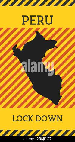 Peru map with Coronavirus warning illustration Stock Vector Image & Art ...