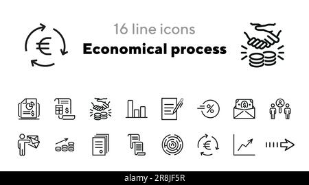 Economical process icons Stock Vector
