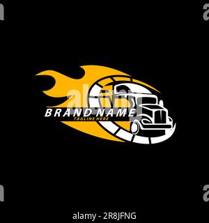Truck Transportation flame Logo Stock Vector