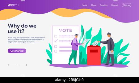 Voters inserting forms into ballot boxes Stock Vector