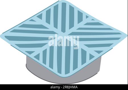 hole drainage grate cartoon vector illustration Stock Vector