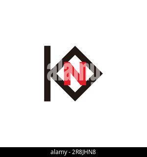 letter kn colorful line geometric logo vector Stock Vector