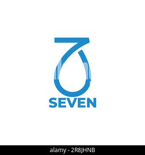seven water drop simple logo vector Stock Vector