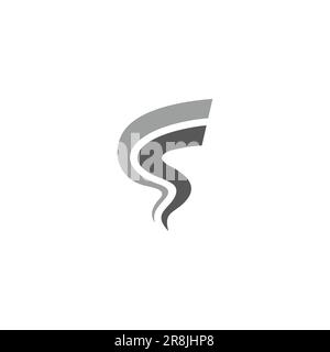 letter s smoke 3d flat logo vector Stock Vector