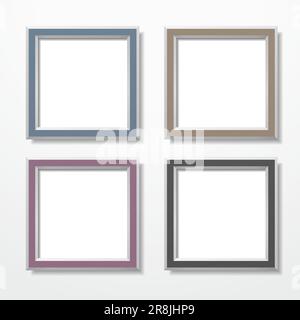 Four square frames, vector eps10 illustration Stock Vector