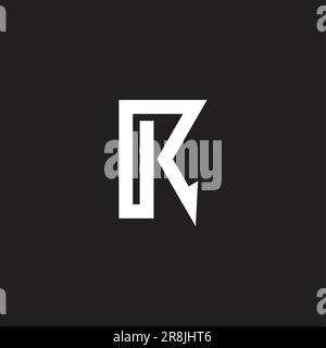 letter rk simple geometric arrow line logo vector Stock Vector