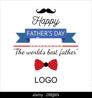 Happy Father's Day Greeting Card Vector Design with white background. Stock Vector
