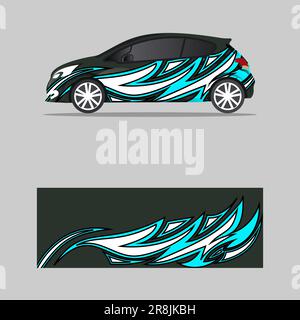 Car decal vector, graphic abstract racing designs for vehicle Sticker vinyl wrap Stock Vector