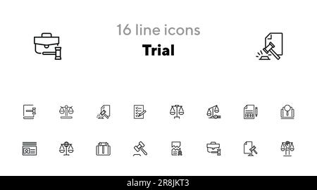 Trial line icon set Stock Vector