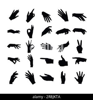 Female hands icons in silhouette Stock Vector