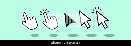 Mouse cursor icons, cursors icons click set Stock Vector