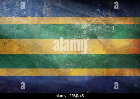 retro flag of Nilo Saharan peoples Bari people with grunge texture. flag representing ethnic group or culture, regional authorities. no flagpole. Plan Stock Photo