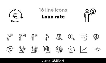Loan rate icons Stock Vector
