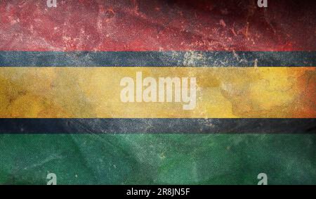 retro flag of Nilo Saharan peoples Dinka people with grunge texture. flag representing ethnic group or culture, regional authorities. no flagpole. Pla Stock Photo