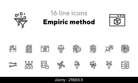 Empiric method line icon set Stock Vector