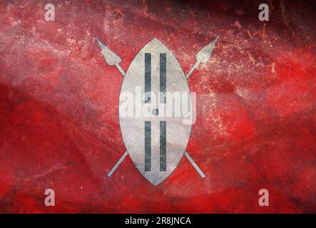 retro flag of Nilo Saharan peoples Maasai people with grunge texture. flag representing ethnic group or culture, regional authorities. no flagpole. Pl Stock Photo