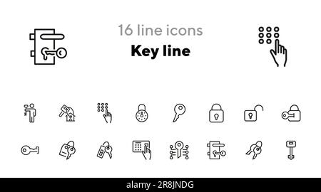 Key line icons Stock Vector