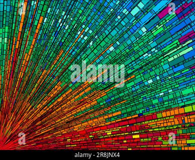 Mosaic rays background in colors, vector illustration Stock Vector