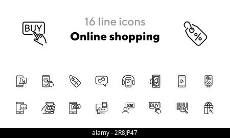 Online shopping icons Stock Vector