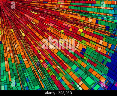 Mosaic rays background in colors, vector illustration Stock Vector