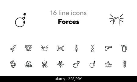 Military Rank icon vector line logo mark or symbol set collection ...