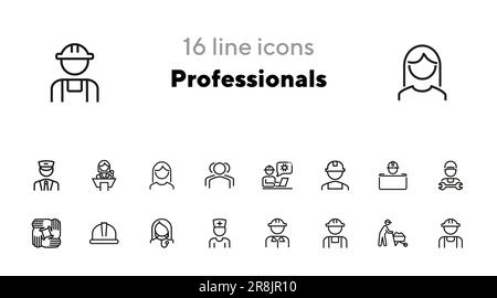 Professionals line icon set Stock Vector Image & Art - Alamy