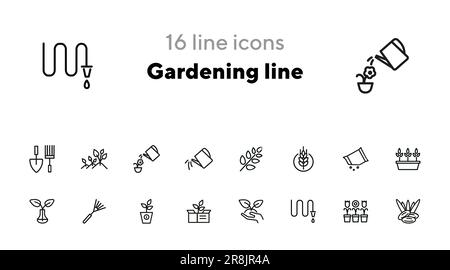 Horticulture line icons collection. Gardening, Cultivation, Agronomy ...