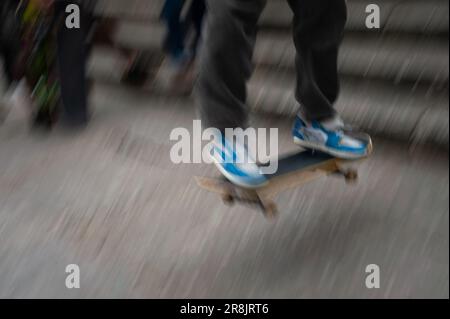 Bogota, Colombia. 21st June, 2023. Skaters take part during the international world skateboarding day 'Go Skateboarding Day' in Bogota, Colombia, June 21, 2023. Photo by: Chepa Beltran/Long Visual Press Credit: Long Visual Press/Alamy Live News Stock Photo