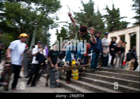 Bogota, Colombia. 21st June, 2023. Skaters take part during the international world skateboarding day 'Go Skateboarding Day' in Bogota, Colombia, June 21, 2023. Photo by: Chepa Beltran/Long Visual Press Credit: Long Visual Press/Alamy Live News Stock Photo