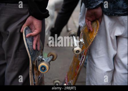 Bogota, Colombia. 21st June, 2023. Skaters take part during the international world skateboarding day 'Go Skateboarding Day' in Bogota, Colombia, June 21, 2023. Photo by: Chepa Beltran/Long Visual Press Credit: Long Visual Press/Alamy Live News Stock Photo