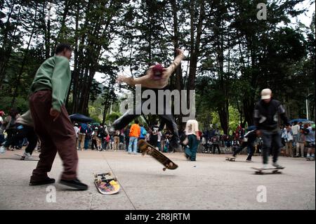 Bogota, Colombia. 21st June, 2023. Skaters take part during the international world skateboarding day 'Go Skateboarding Day' in Bogota, Colombia, June 21, 2023. Photo by: Chepa Beltran/Long Visual Press Credit: Long Visual Press/Alamy Live News Stock Photo