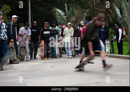 Bogota, Colombia. 21st June, 2023. Skaters take part during the international world skateboarding day 'Go Skateboarding Day' in Bogota, Colombia, June 21, 2023. Photo by: Chepa Beltran/Long Visual Press Credit: Long Visual Press/Alamy Live News Stock Photo