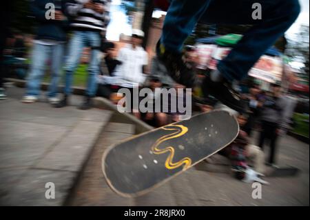 Bogota, Colombia. 21st June, 2023. Skaters take part during the international world skateboarding day 'Go Skateboarding Day' in Bogota, Colombia, June 21, 2023. Photo by: Chepa Beltran/Long Visual Press Credit: Long Visual Press/Alamy Live News Stock Photo