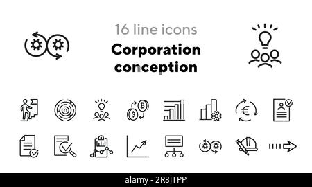 Corporation conception icons Stock Vector