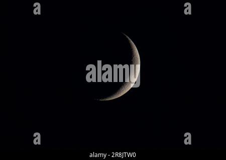 Heysham Lancashire, United Kingdom. 21st June, 2023. Crescent Moon Credit: PN News/Alamy Live News Stock Photo