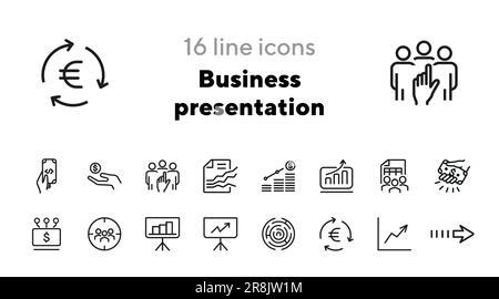 Business presentation icons Stock Vector