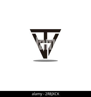 letter tv overlap line geometric logo vector Stock Vector