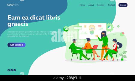 Business team discussing ideas for startup Stock Vector