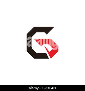 letter gj slice geometric simple logo vector Stock Vector
