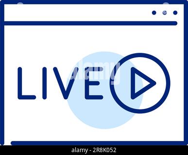 Live online video. Watching stream on internet. Pixel perfect, editable stroke icon Stock Vector