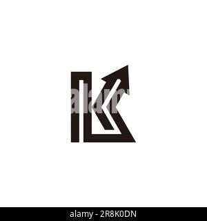 letter k stripes arrow chart logo vector Stock Vector