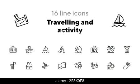 Travelling and activity icons Stock Vector